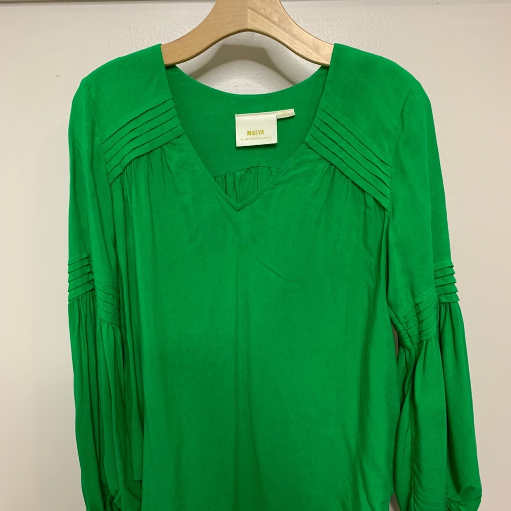 Anthropologie Maeve Green Blouse